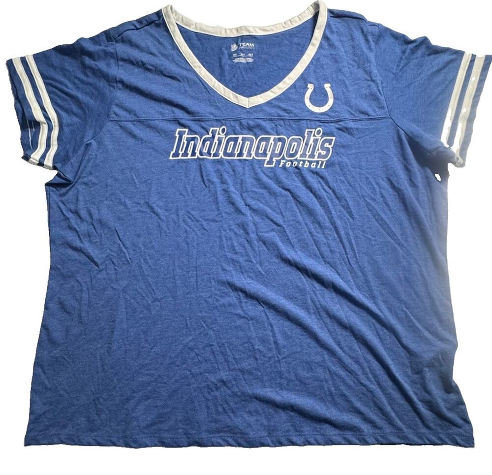 Indianapolis Colts Women’s 3XL NFL Team Apparel Blue V-Neck T-Shirt NWOT